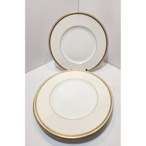 Antique Mintons England H3251 Gold Embossed Cream Rim Dinner Plates Set Of 5